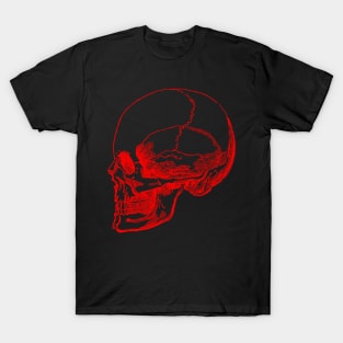 Side Skull - Stay Dead - red and pink T-Shirt